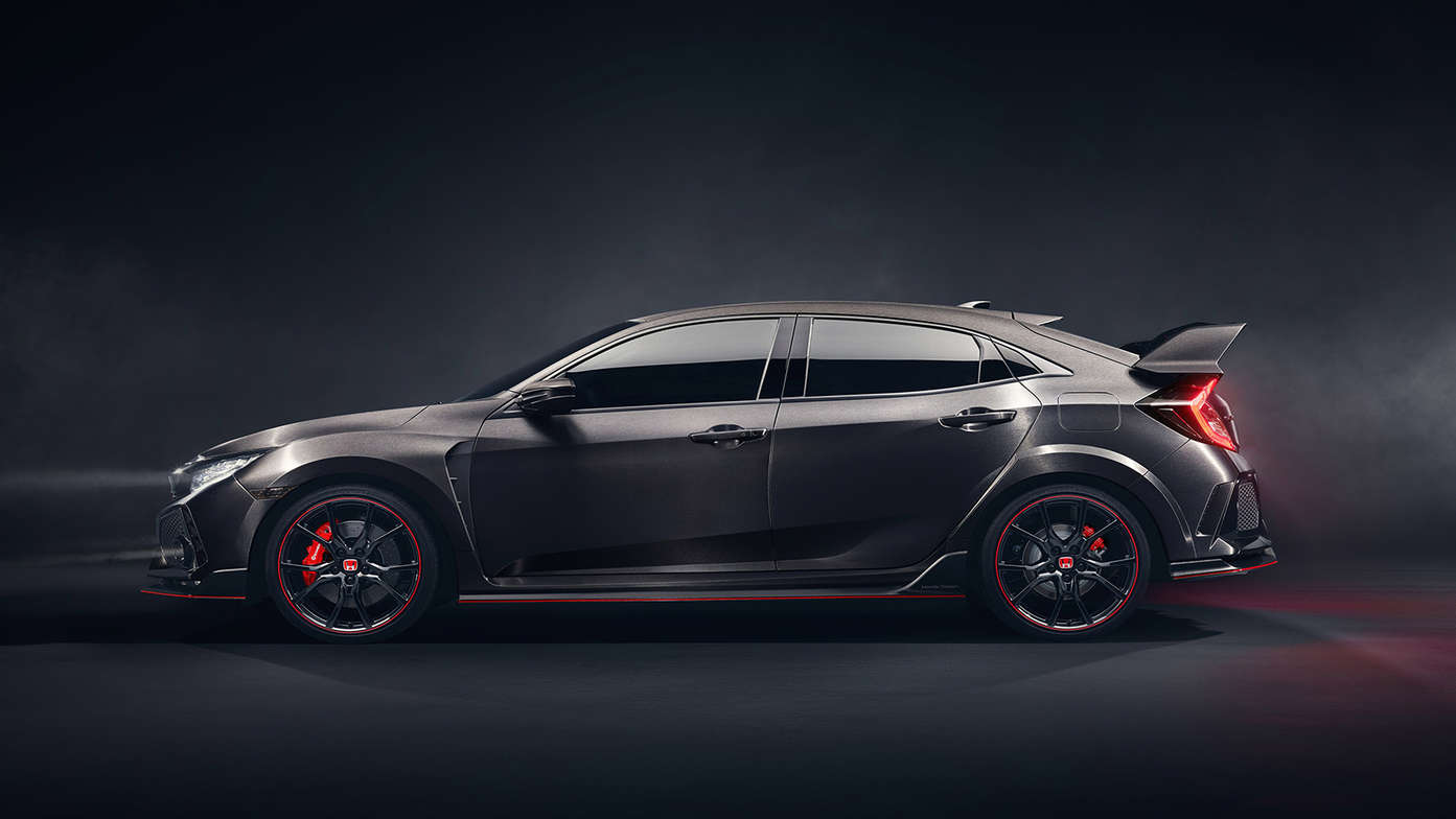 Honda Civic Type R, 3/4-Frontansicht.