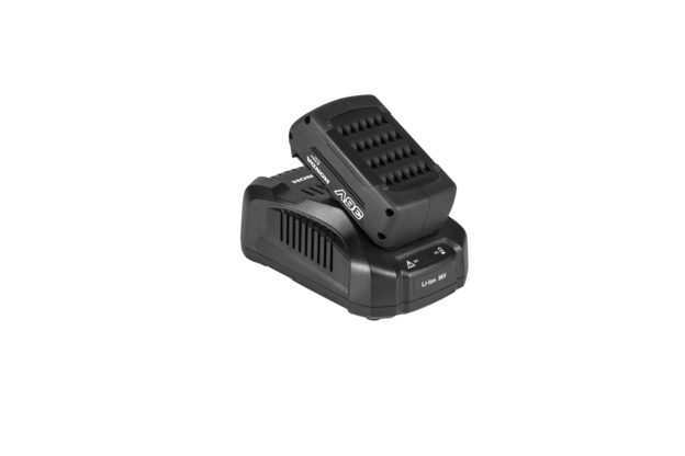 3/4 right facing charger and battery