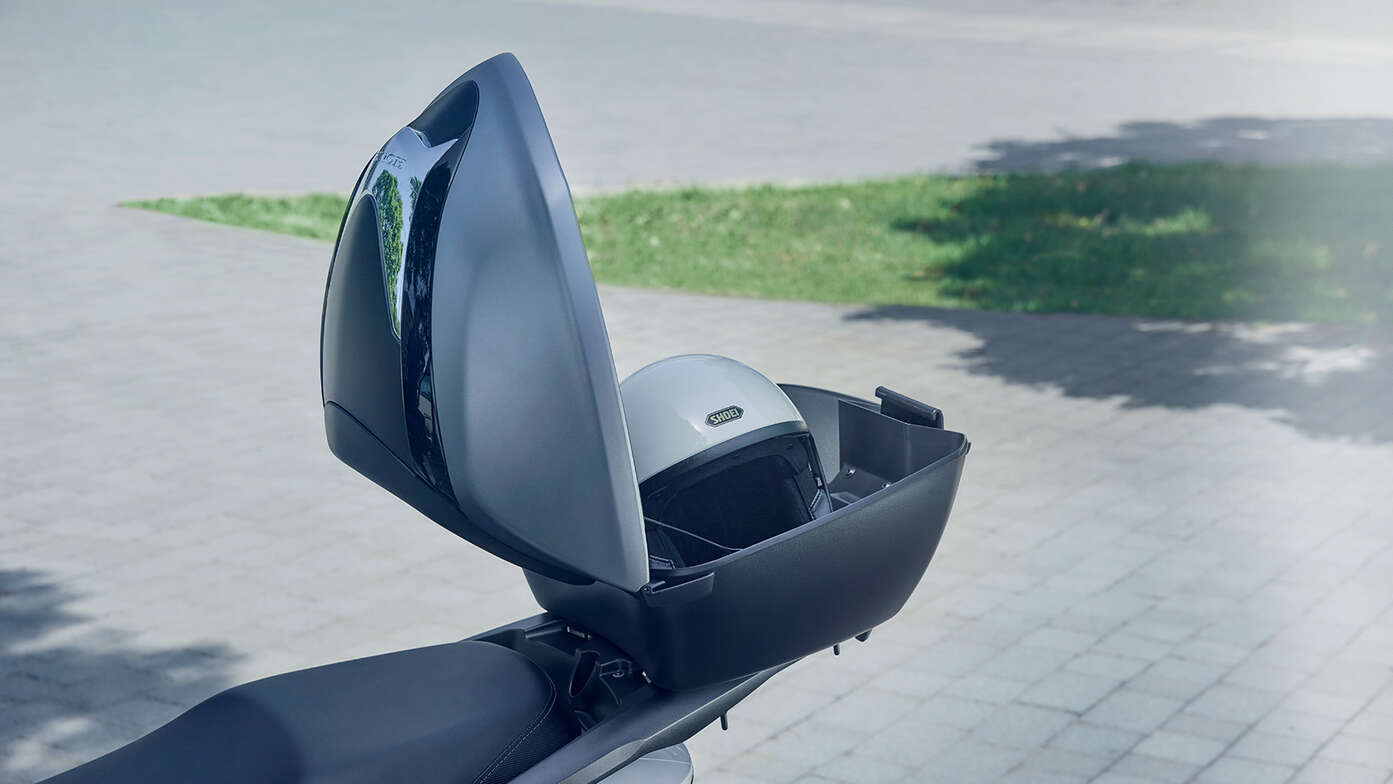 Smart Top Case (45 l) für den Honda CUV e, Nahaufnahme.